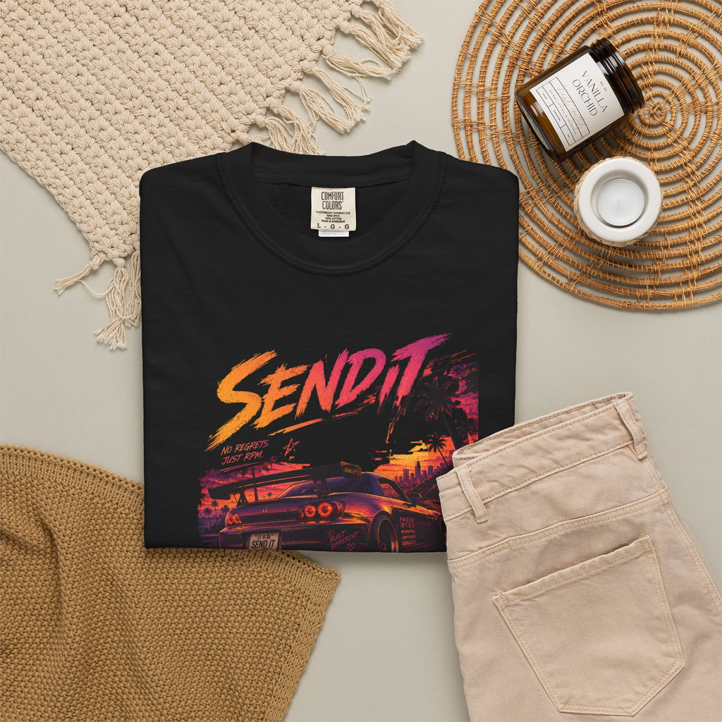 "Send It" Sunset Automotive Boxy Tee