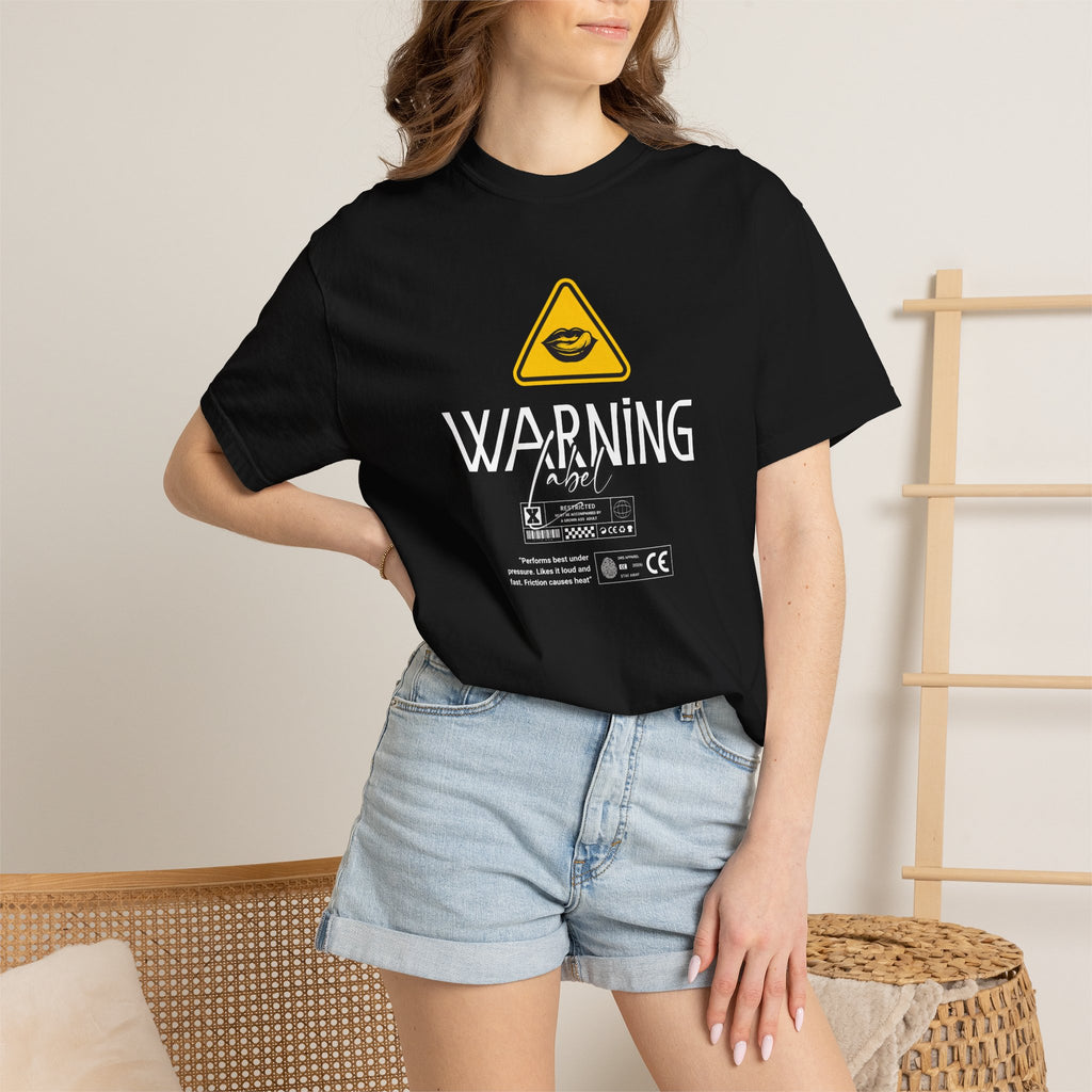 "Warning Label" Boxy Caution Tee