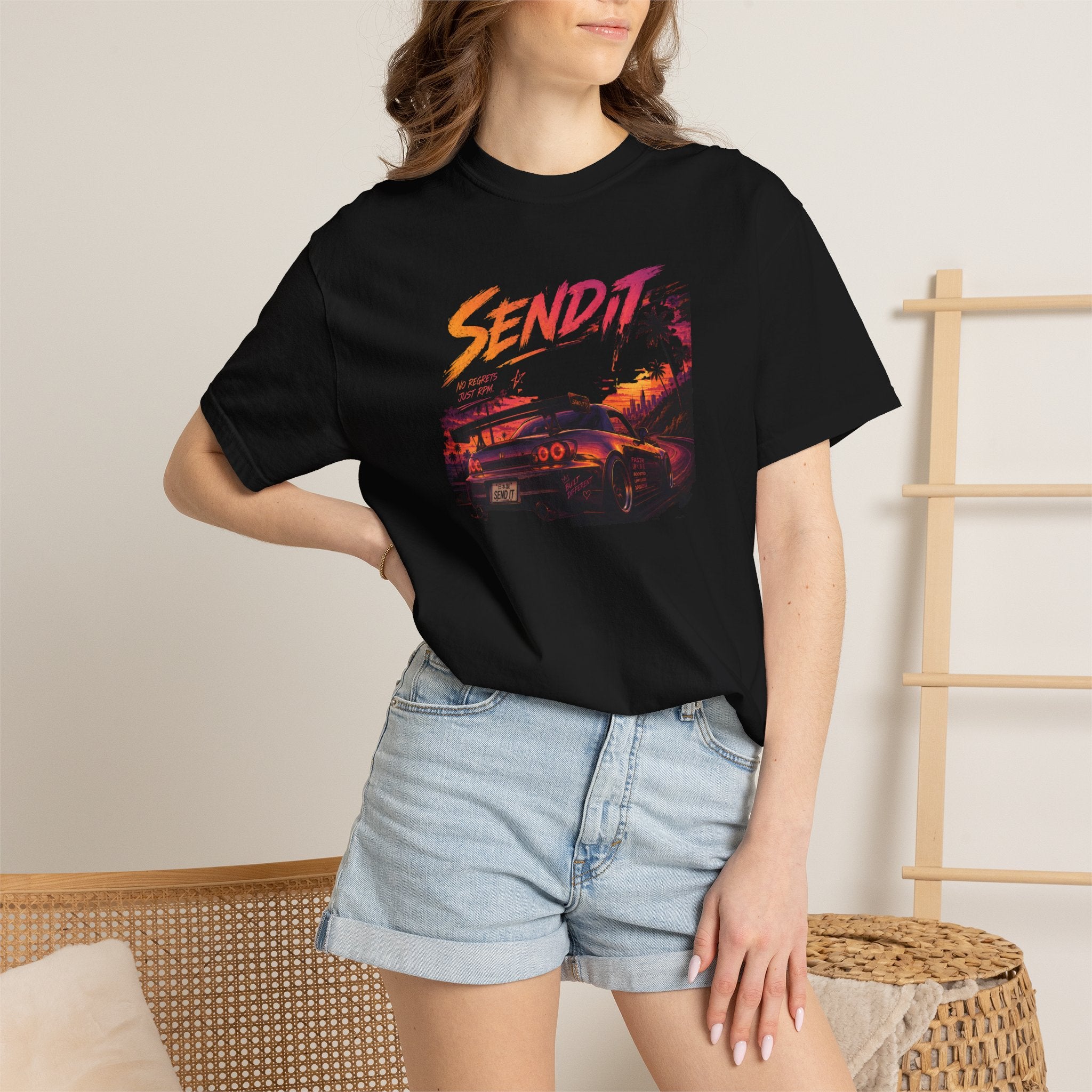 "Send It" Sunset Automotive Boxy Tee