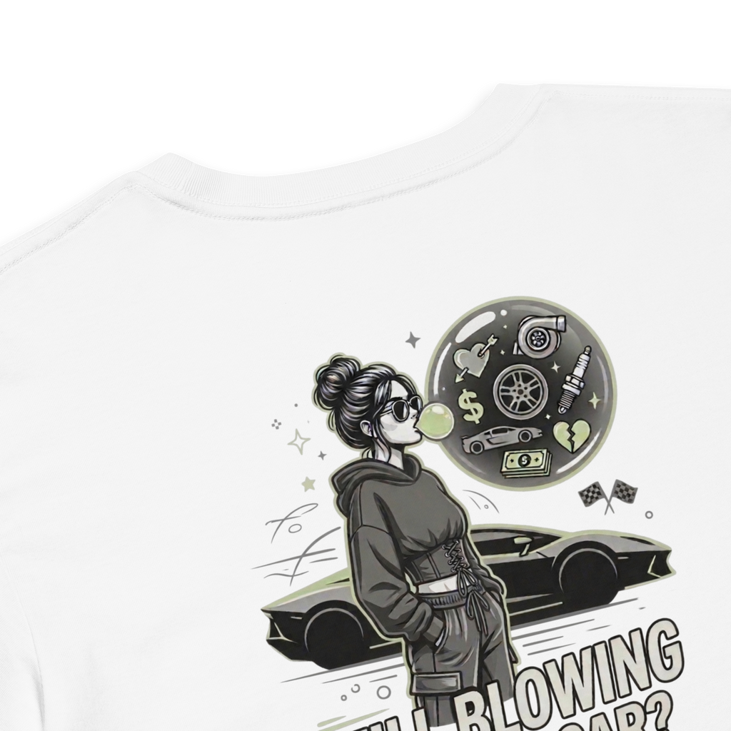 Still Blowing On Your Car? | Women's White Graphic Crop Top