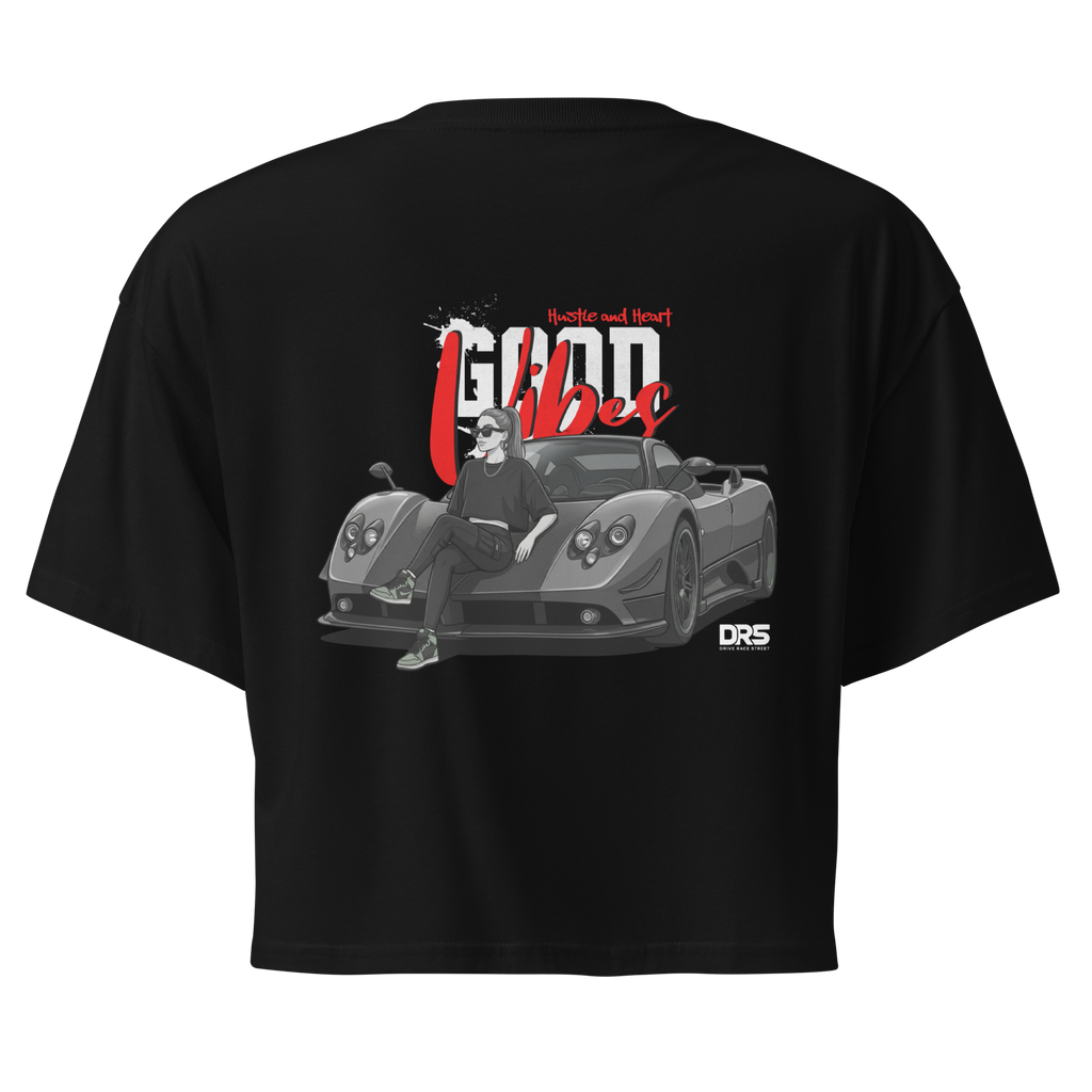 Good Vibes Hustle and Heart | Women's Pagani Zonda Graphic Crop Top