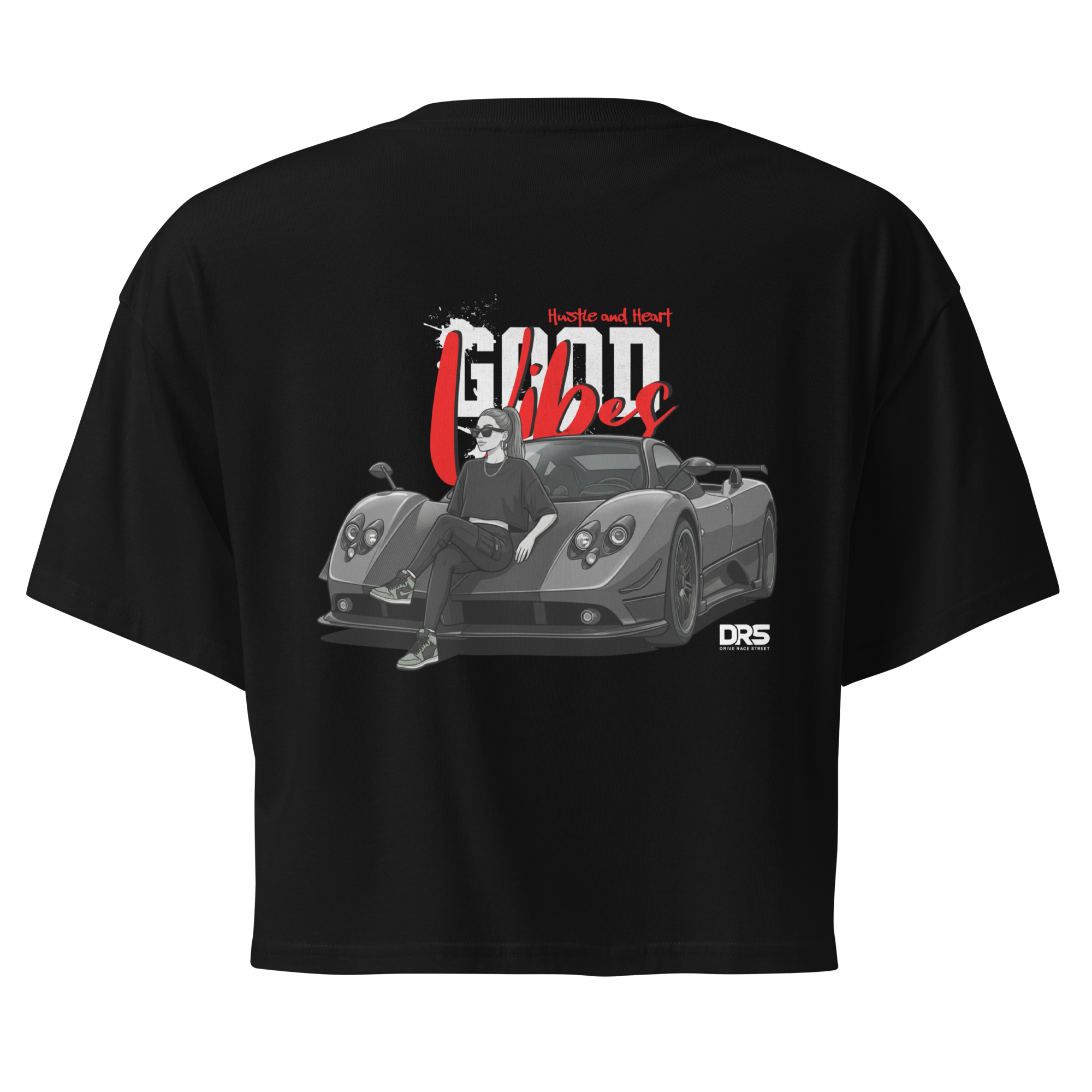 Good Vibes Hustle and Heart | Women's Pagani Zonda Graphic Crop Top
