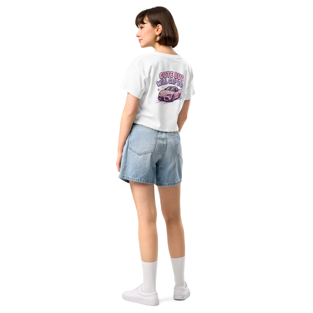 Cute But Will Gap You | Women's JDM Graphic Crop Top