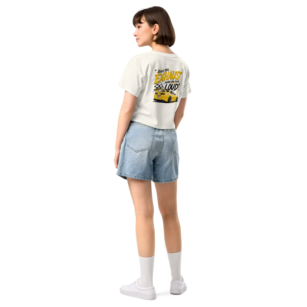 Does This Exhaust Make Me Look Loud | Women's JDM Graphic Crop Top