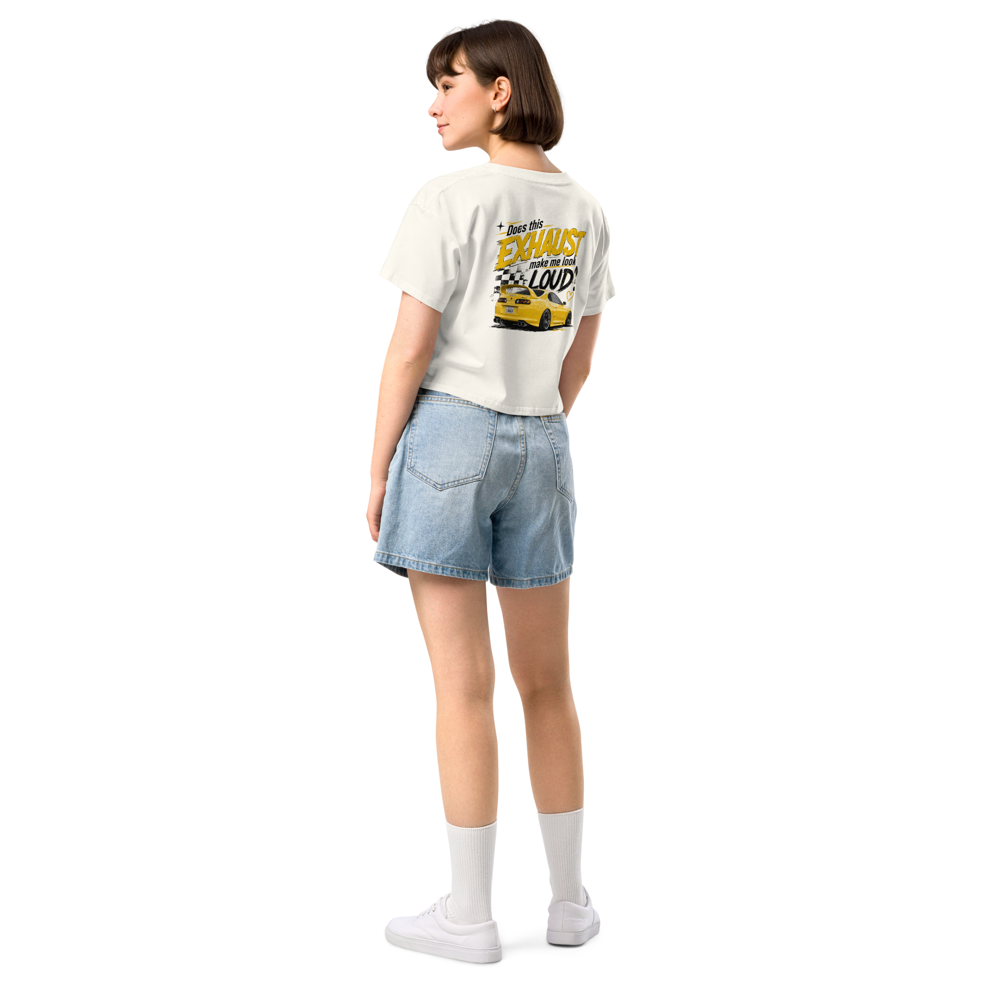 Does This Exhaust Make Me Look Loud | Women's JDM Graphic Crop Top