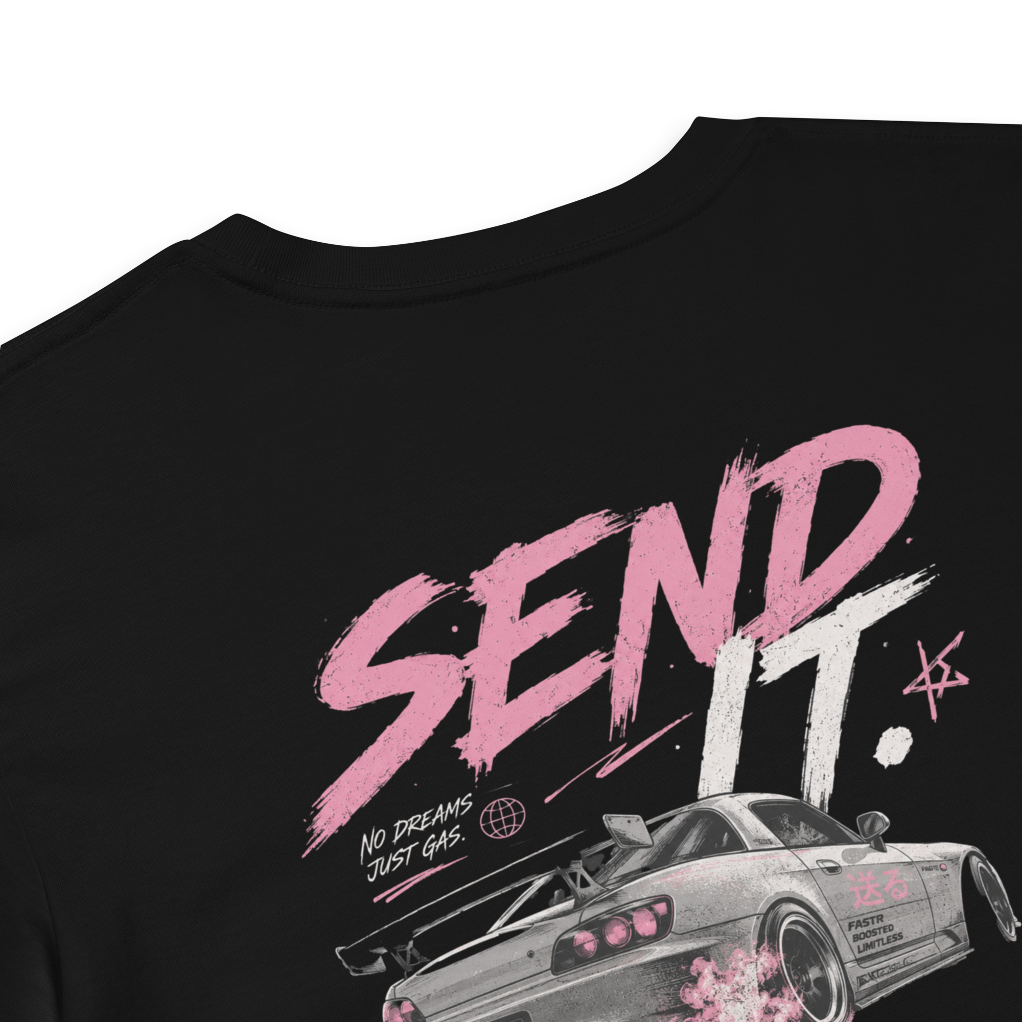 Send It. — Women's Black Drift Car Crop Tee | JDM Street Culture