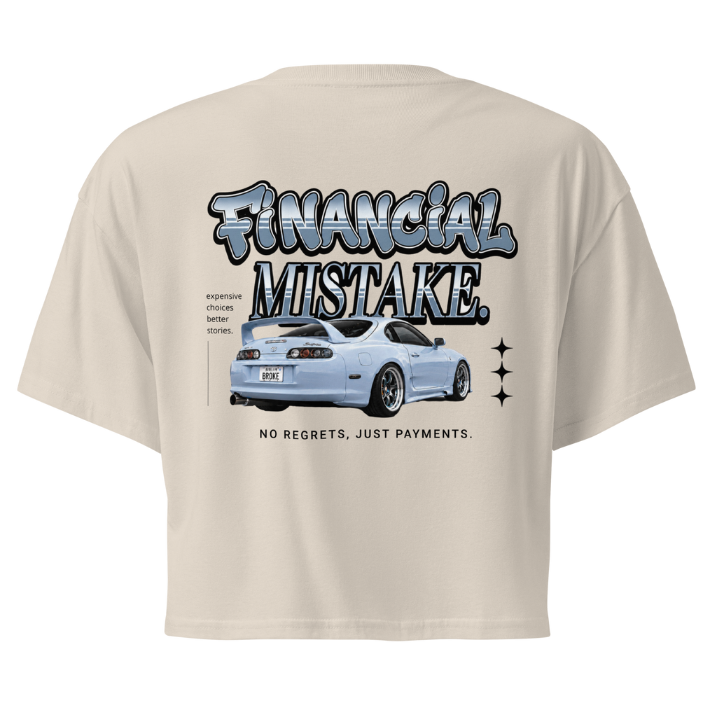Financial Mistake | Women's JDM Graphic Crop Top | Toyota Supra Tee