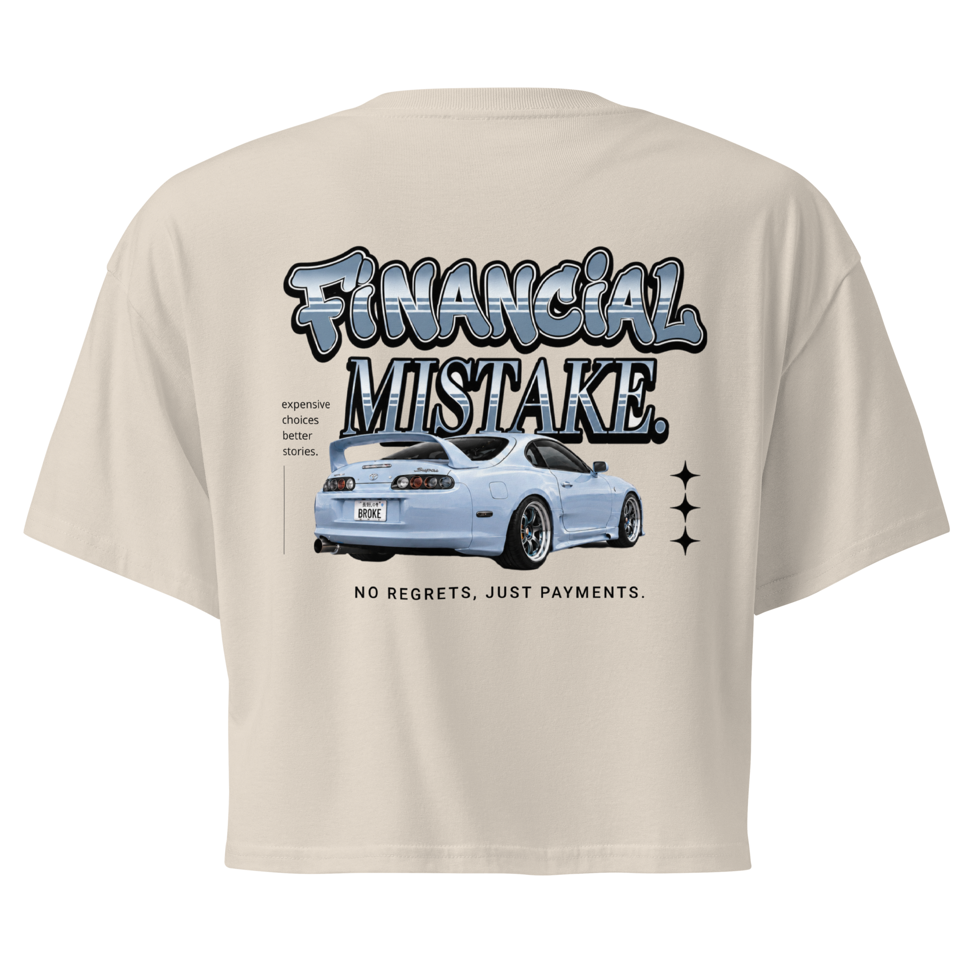 Financial Mistake | Women's JDM Graphic Crop Top | Toyota Supra Tee