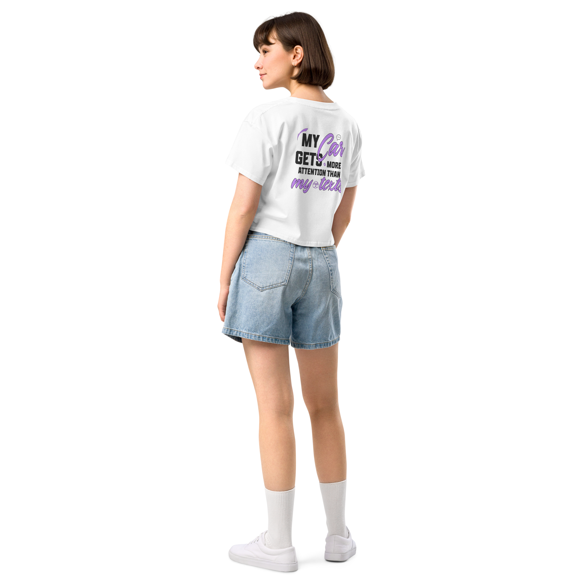 My Car Gets More Attention Than My Texts Cropped Tee