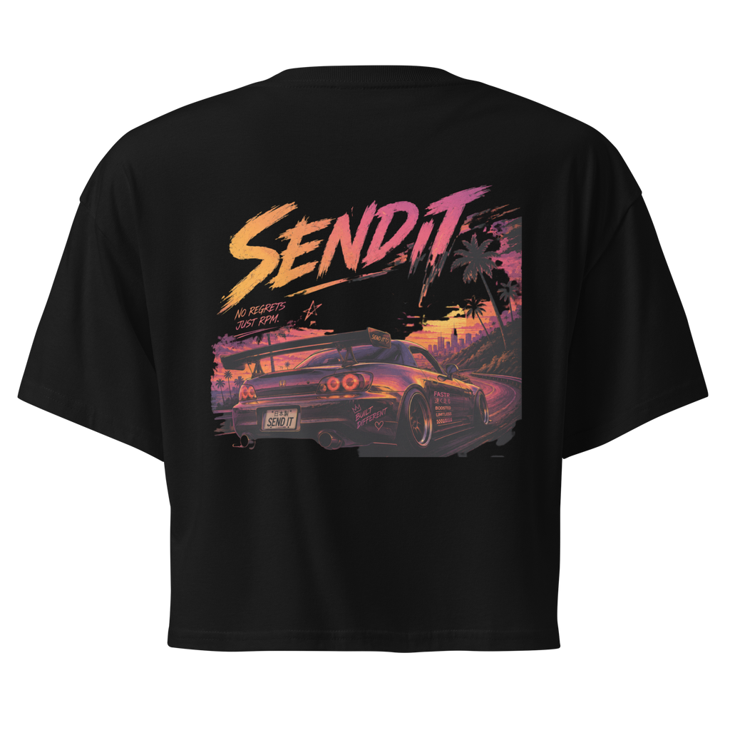 SEND IT Cropped Tee | Women’s JDM Streetwear & Car Apparel
