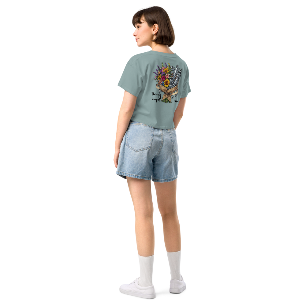 Gearhead Bouquet Crop Tee — Flowers, Spanners & Coilovers